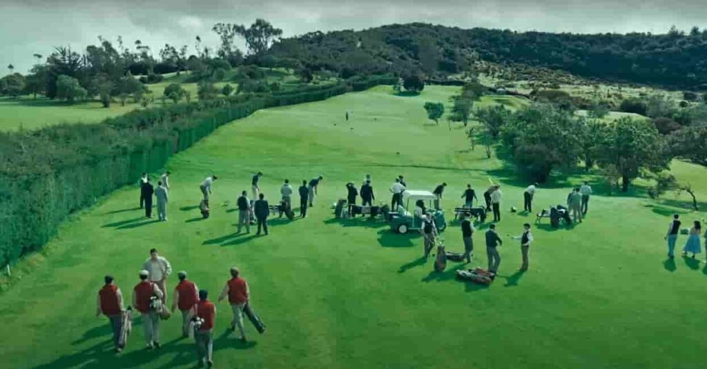 The Long Game Golf ground scene filming at Bastrop Texas